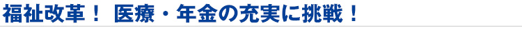 福祉改革! 医療・介護・年金の充実に挑戦!